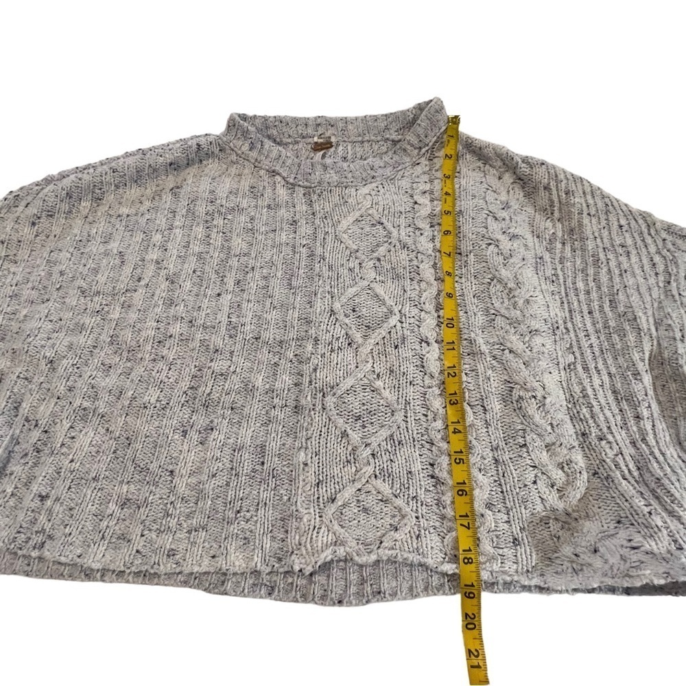 Free People On Your Side Cropped Cable Knit boxy slouchy  Crew Neck Sweater L - Picture 13 of 15